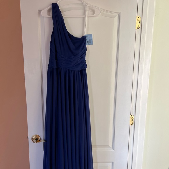 David’s Bridal, one shoulder chiffon, floor length - Picture 4 of 5